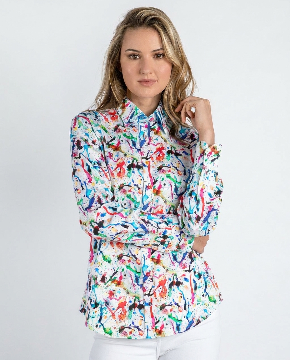 Paint Splash Womens Print Shirt - Claudio Lugli Shirts