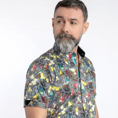 PAISLEY LUXURY PRINT SHORT SLEEVE SHIRT – Premium Men's Patterned Shirt by Claudio Lugli | Bold Design, Tailored Fit, Best Printed Shirts