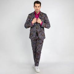 PAISLEY PRINTED 2 PIECE SUIT – Premium Men's Patterned Shirt by Claudio Lugli | Bold Design, Tailored Fit, Best Printed Shirts