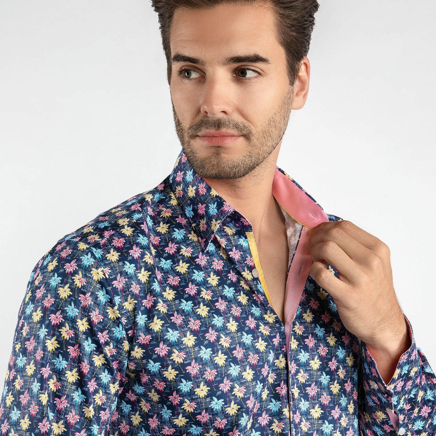PALMS MULTICOLOUR PRINT SHIRT - Premium Men's Patterned Shirt by Claudio Lugli | Bold Design, Tailored Fit, Best Printed Shirts