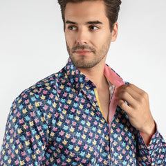 PALMS MULTICOLOUR PRINT SHIRT - Premium Men's Patterned Shirt by Claudio Lugli | Bold Design, Tailored Fit, Best Printed Shirts