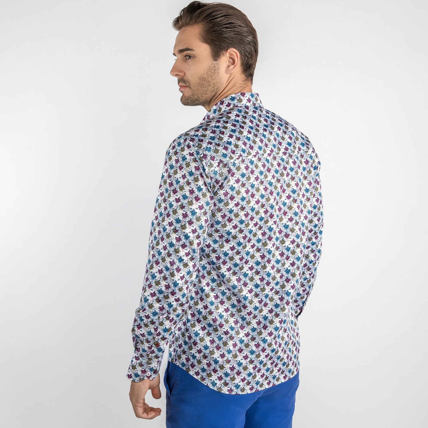 PALMS MULTICOLOUR PRINT SHIRT - Premium Men's Patterned Shirt by Claudio Lugli | Bold Design, Tailored Fit, Best Printed Shirts