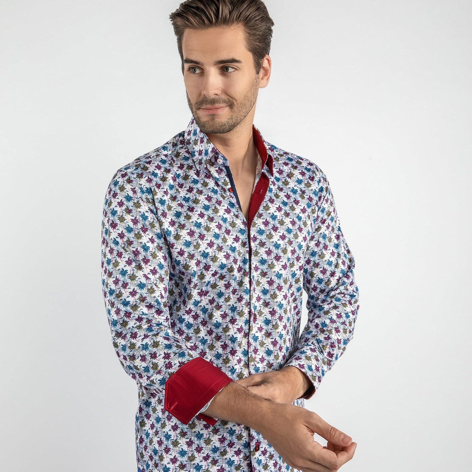 PALMS MULTICOLOUR PRINT SHIRT - Premium Men's Patterned Shirt by Claudio Lugli | Bold Design, Tailored Fit, Best Printed Shirts