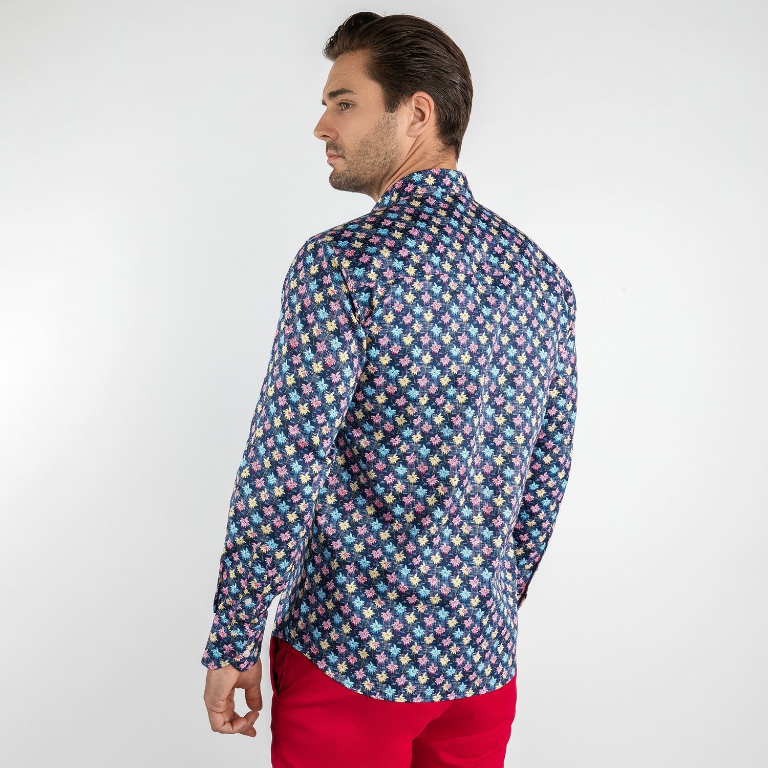 PALMS MULTICOLOUR PRINT SHIRT - Premium Men's Patterned Shirt by Claudio Lugli | Bold Design, Tailored Fit, Best Printed Shirts