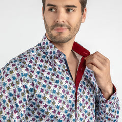 PALMS MULTICOLOUR PRINT SHIRT - Premium Men's Patterned Shirt by Claudio Lugli | Bold Design, Tailored Fit, Best Printed Shirts