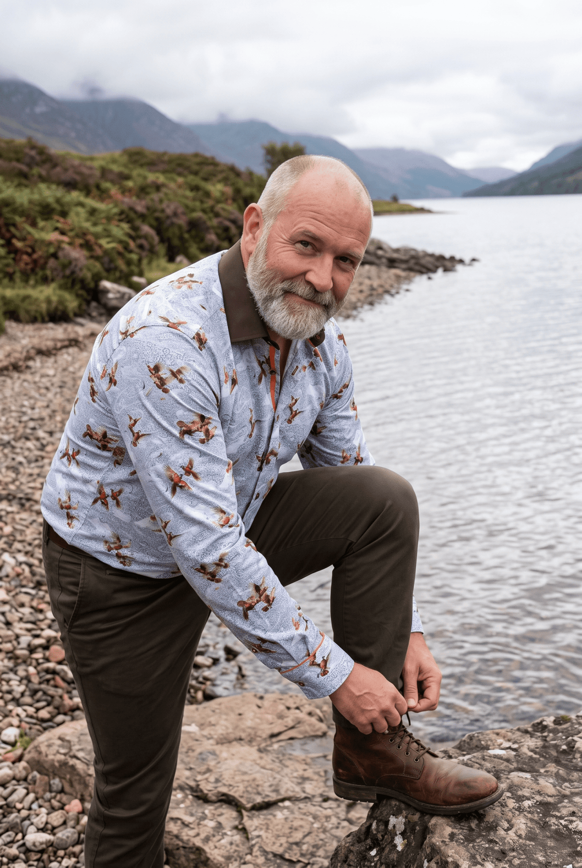 Partridges and Shotgun Detail Print Shirt - Claudio Lugli Shirts