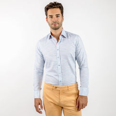 PASTEL KNITTED COTTON CLASSIC SHIRT - Premium Men's Patterned Shirt by Claudio Lugli | Bold Design, Tailored Fit, Best Printed Shirts