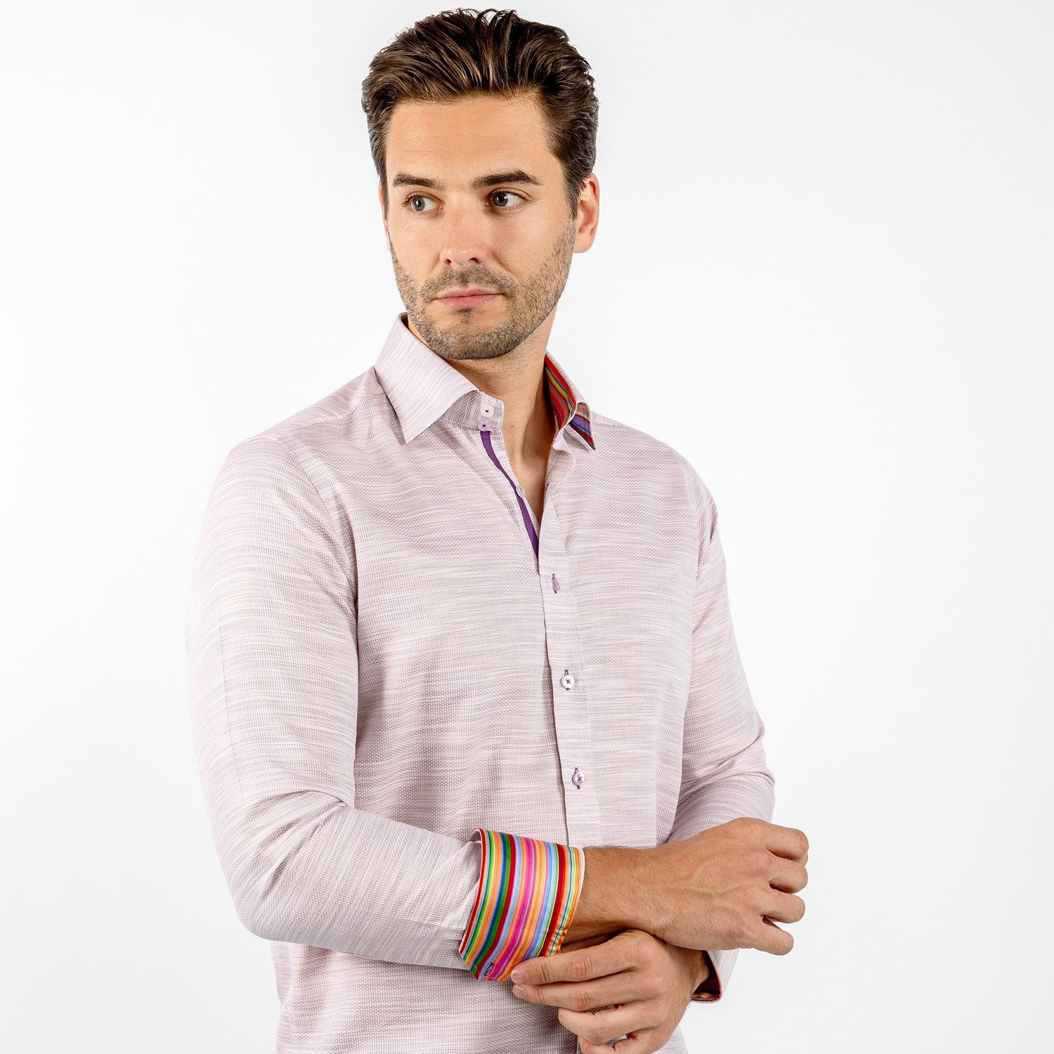 PASTEL KNITTED COTTON CLASSIC SHIRT - Premium Men's Patterned Shirt by Claudio Lugli | Bold Design, Tailored Fit, Best Printed Shirts