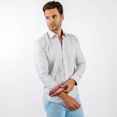 PASTEL KNITTED COTTON CLASSIC SHIRT - Premium Men's Patterned Shirt by Claudio Lugli | Bold Design, Tailored Fit, Best Printed Shirts