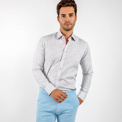 PASTEL KNITTED COTTON CLASSIC SHIRT - Premium Men's Patterned Shirt by Claudio Lugli | Bold Design, Tailored Fit, Best Printed Shirts