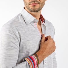 PASTEL KNITTED COTTON CLASSIC SHIRT - Premium Men's Patterned Shirt by Claudio Lugli | Bold Design, Tailored Fit, Best Printed Shirts