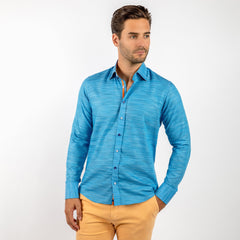 PASTEL KNITTED COTTON CLASSIC SHIRT - Premium Men's Patterned Shirt by Claudio Lugli | Bold Design, Tailored Fit, Best Printed Shirts