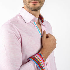 PASTEL KNITTED COTTON CLASSIC SHIRT - Premium Men's Patterned Shirt by Claudio Lugli | Bold Design, Tailored Fit, Best Printed Shirts