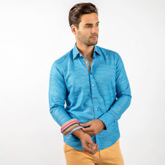 PASTEL KNITTED COTTON CLASSIC SHIRT - Premium Men's Patterned Shirt by Claudio Lugli | Bold Design, Tailored Fit, Best Printed Shirts
