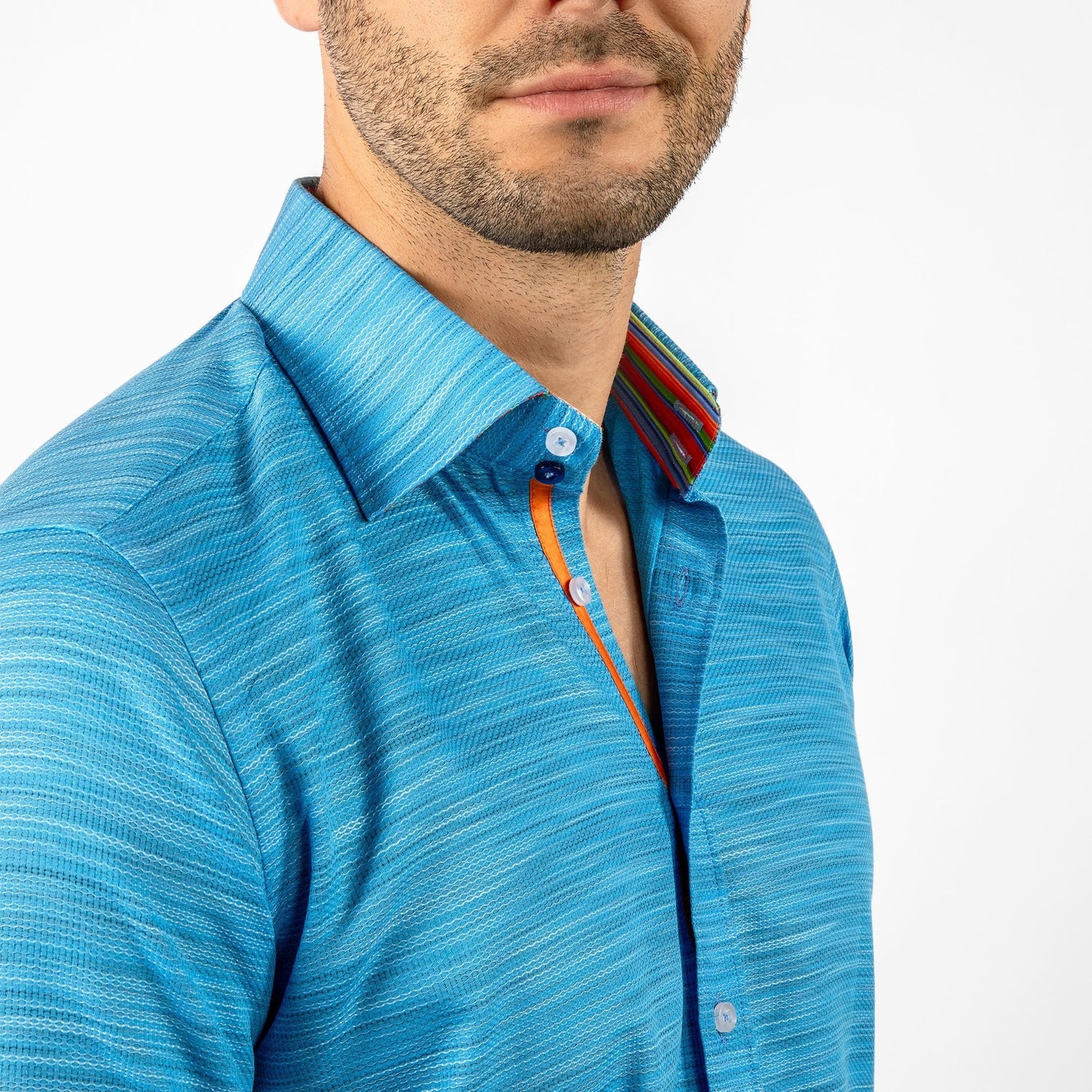 PASTEL KNITTED COTTON CLASSIC SHIRT - Premium Men's Patterned Shirt by Claudio Lugli | Bold Design, Tailored Fit, Best Printed Shirts