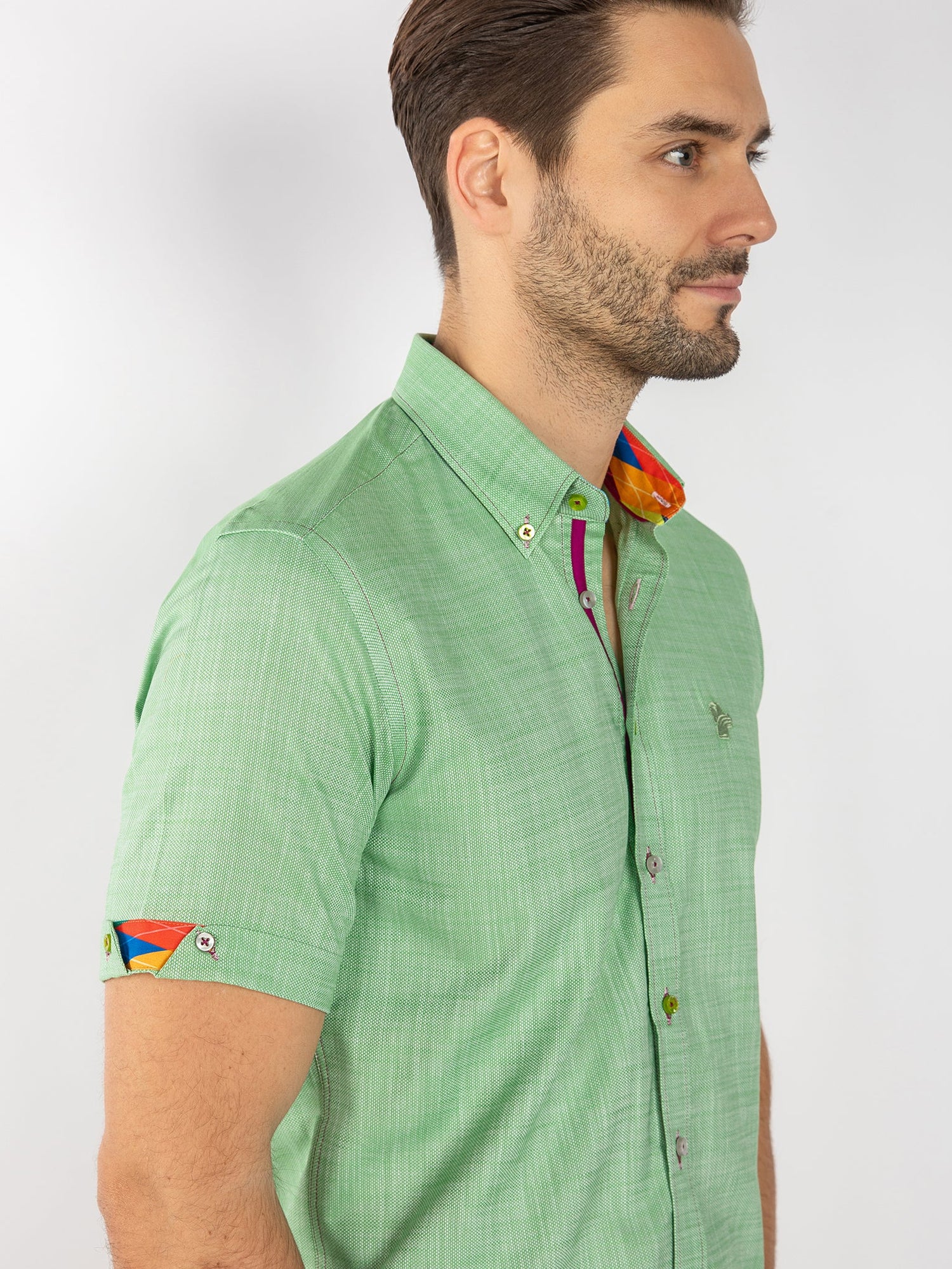 PASTEL TEXTURE SHORT SLEEVE SHIRT - Claudio Lugli Shirts