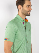 PASTEL TEXTURE SHORT SLEEVE SHIRT - Claudio Lugli Shirts