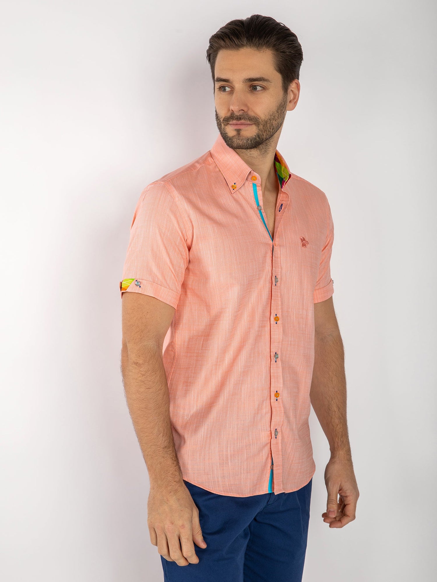 PASTEL TEXTURE SHORT SLEEVE SHIRT - Claudio Lugli Shirts
