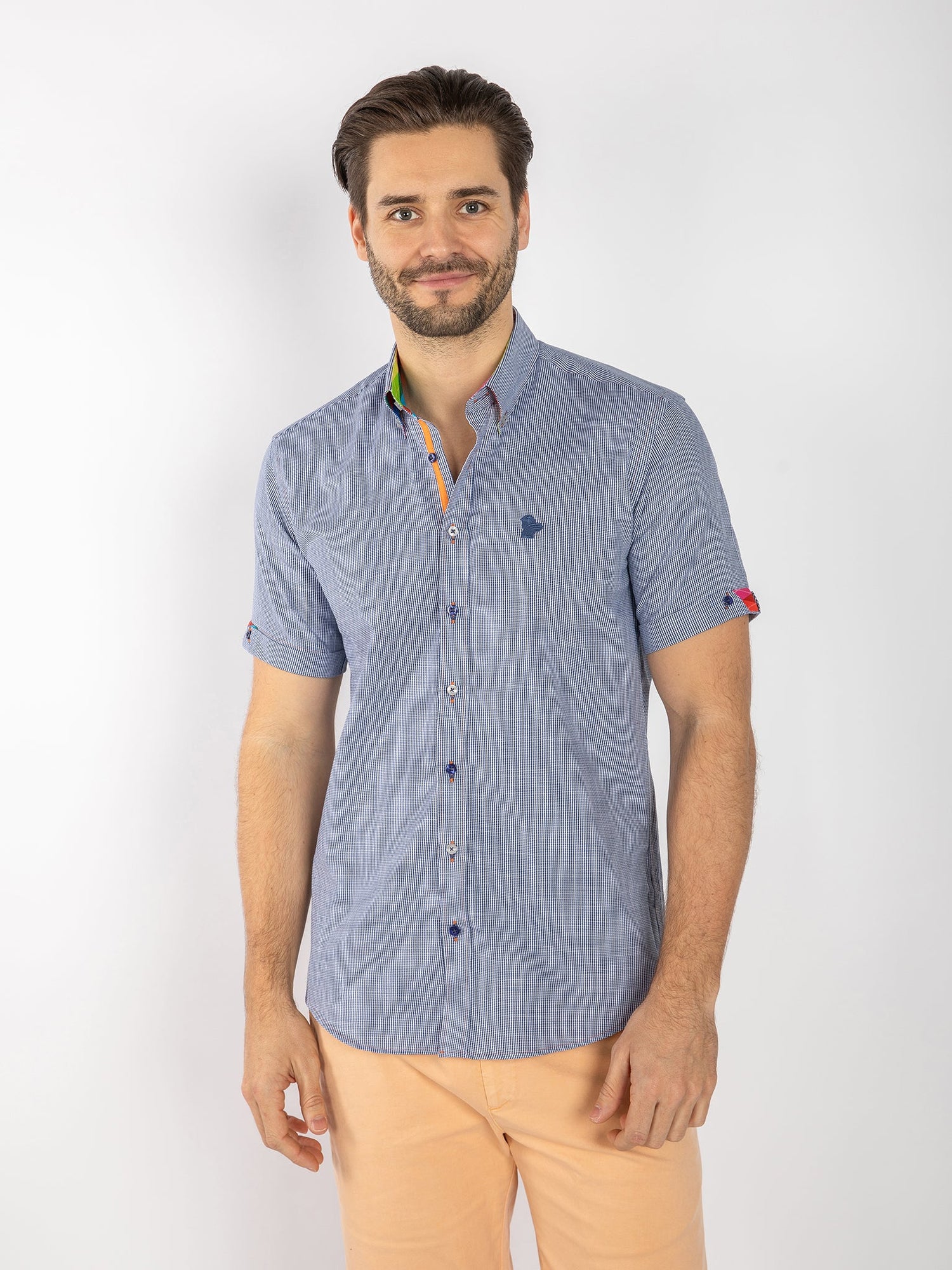 PASTEL TEXTURE SHORT SLEEVE SHIRT - Claudio Lugli Shirts