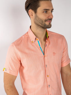 PASTEL TEXTURE SHORT SLEEVE SHIRT - Claudio Lugli Shirts