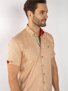 PASTEL TEXTURE SHORT SLEEVE SHIRT - Claudio Lugli Shirts