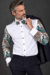 Peacock Feather Tuxedo Shirt - Claudio Lugli Shirts