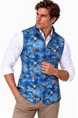 Pheasants in Flight Sleeveless Jacket - Claudio Lugli Shirts