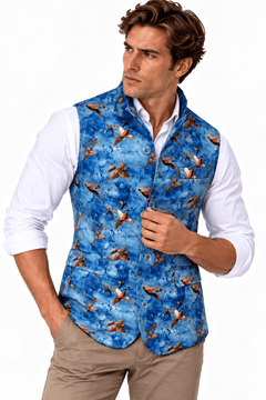 Pheasants in Flight Sleeveless Jacket - Claudio Lugli Shirts