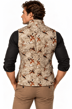 Pheasants in Flight Sleeveless Jacket - Claudio Lugli Shirts