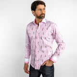 PIN UP GIRL FIREFIGHTER PRINT SHIRT - Premium Men's Patterned Shirt by Claudio Lugli | Bold Design, Tailored Fit, Best Printed Shirts