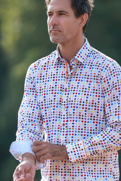 Pinstripe Polka Dot Print Shirt - Claudio Lugli Shirts