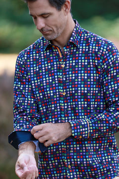 Pinstripe Polka Dot Print Shirt - Claudio Lugli Shirts