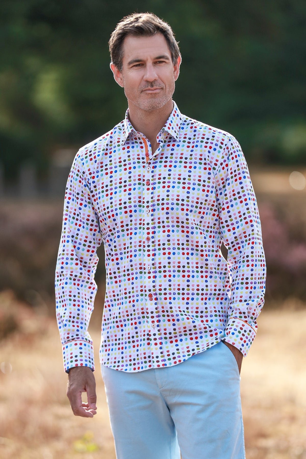 Pinstripe Polka Dot Print Shirt - Claudio Lugli Shirts