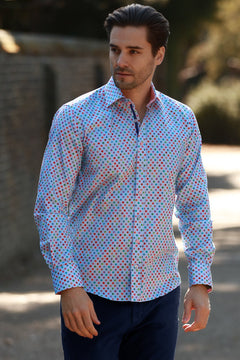 PIXEL MATRIX PRINT SHIRT – Premium Men's Patterned Shirt by Claudio Lugli | Bold Design, Tailored Fit, Best Printed Shirts