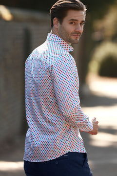 PIXEL MATRIX PRINT SHIRT – Premium Men's Patterned Shirt by Claudio Lugli | Bold Design, Tailored Fit, Best Printed Shirts