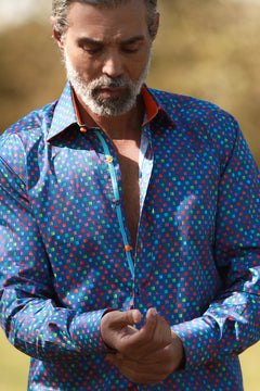 PIXEL MATRIX PRINT SHIRT – Premium Men's Patterned Shirt by Claudio Lugli | Bold Design, Tailored Fit, Best Printed Shirts