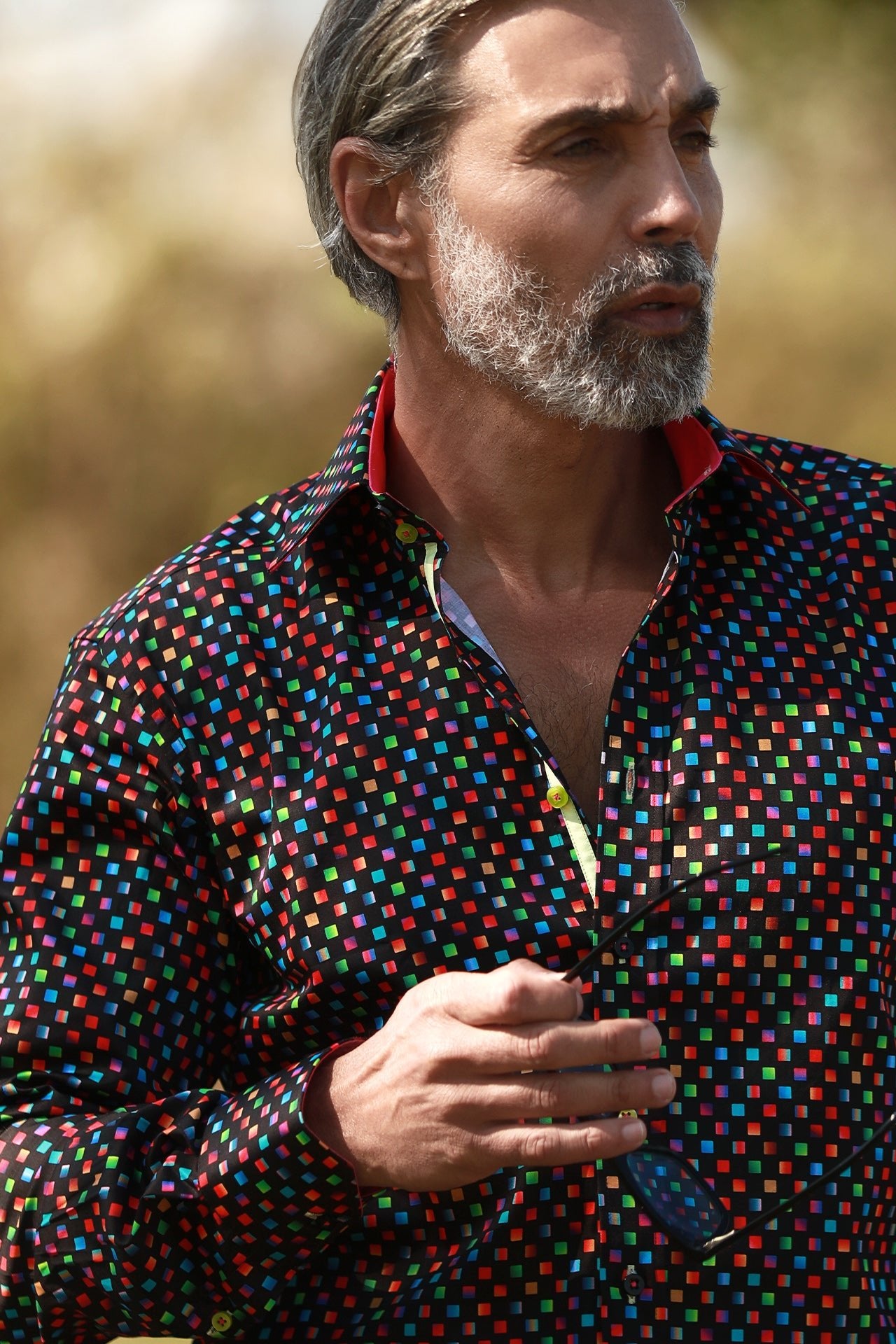 PIXEL MATRIX PRINT SHIRT – Premium Men's Patterned Shirt by Claudio Lugli | Bold Design, Tailored Fit, Best Printed Shirts