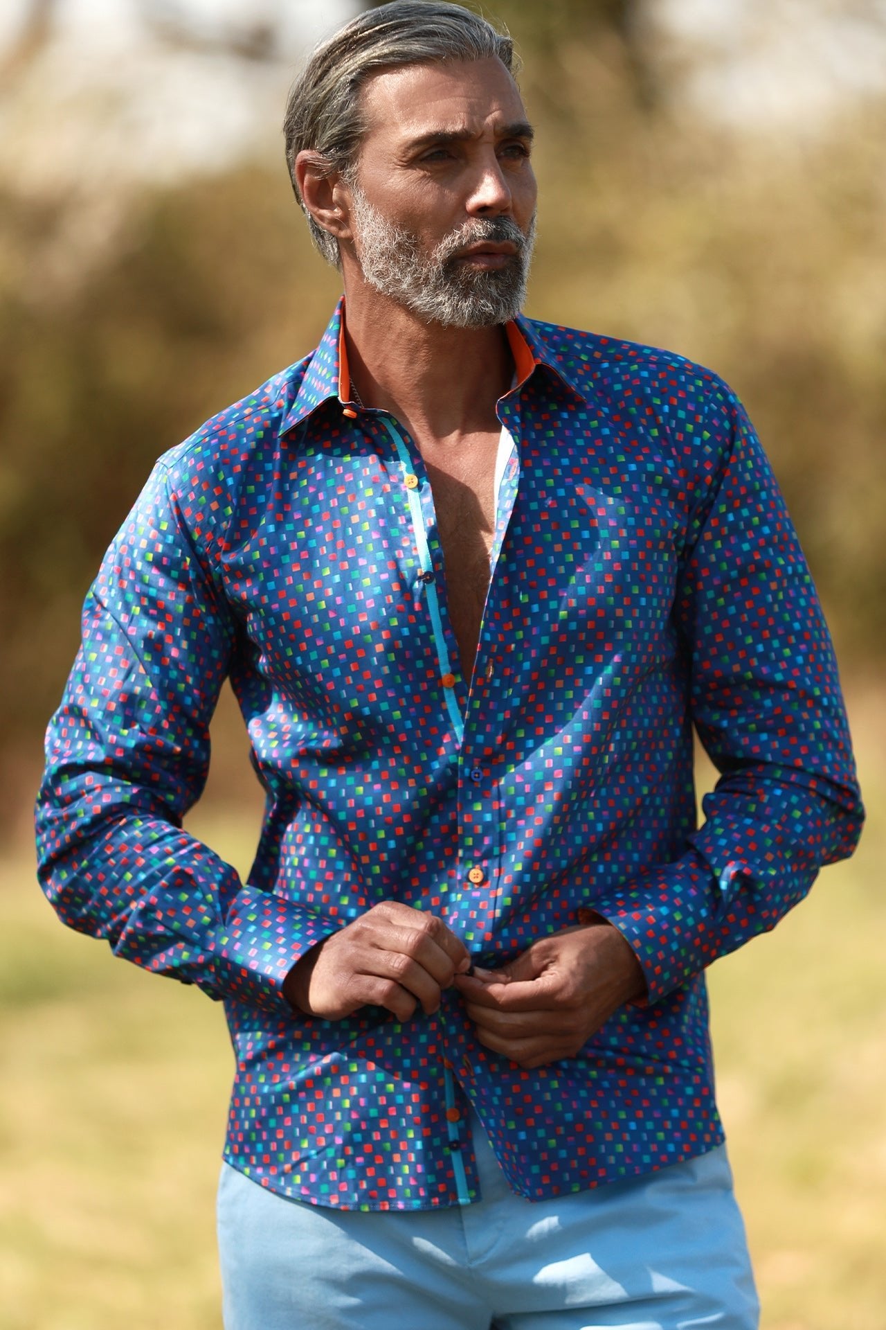 PIXEL MATRIX PRINT SHIRT – Premium Men's Patterned Shirt by Claudio Lugli | Bold Design, Tailored Fit, Best Printed Shirts