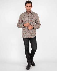 Plaid Houndstooth Mustang Print Shirt - Claudio Lugli Shirts
