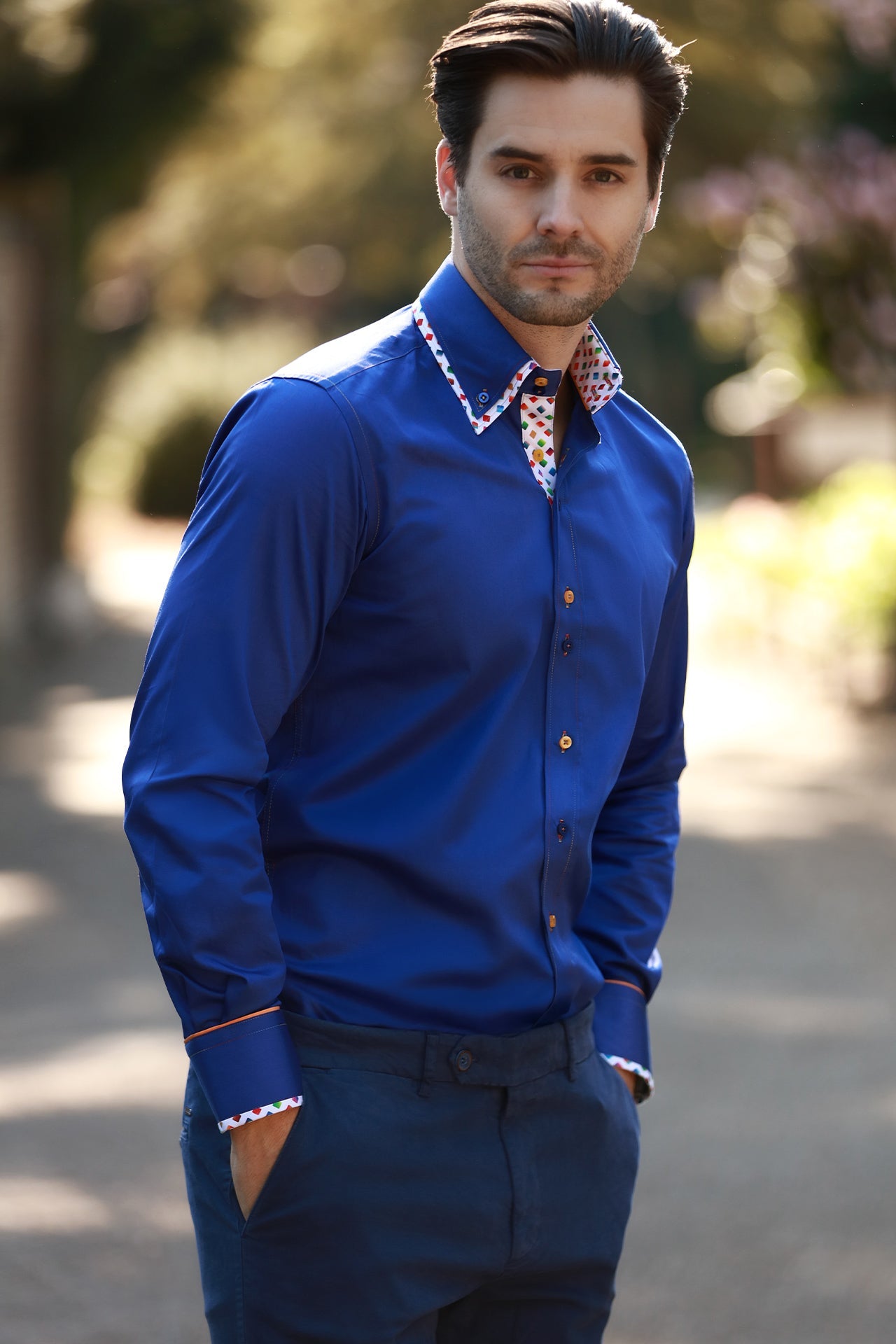 PLAIN DOUBLE COLLAR LONG SLEEVE - Claudio Lugli Shirts