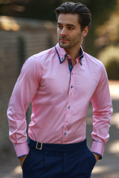 PLAIN DOUBLE COLLAR LONG SLEEVE - Claudio Lugli Shirts