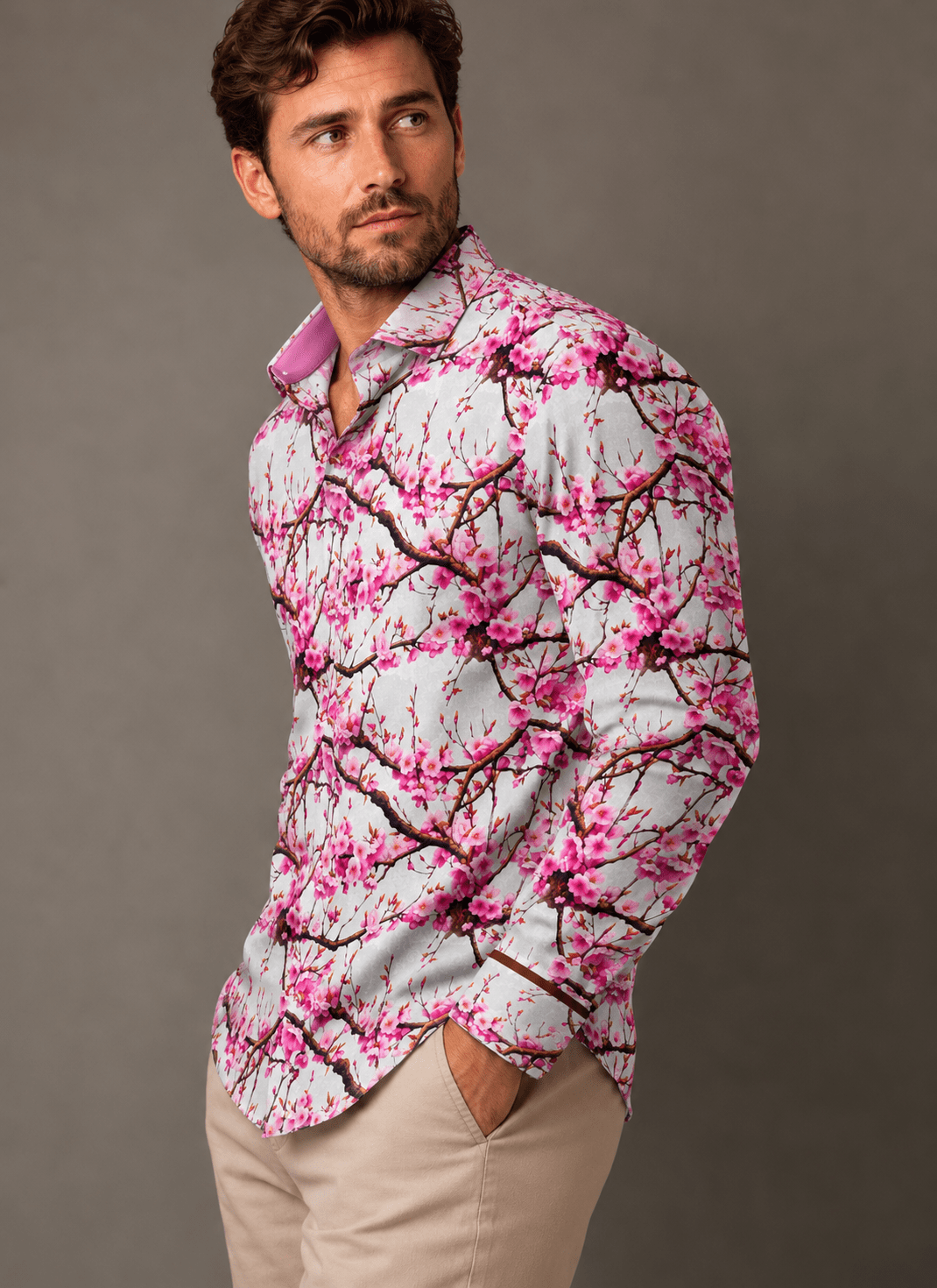 PLUM BLOSSOM PRINT SHIRT - Claudio Lugli Shirts