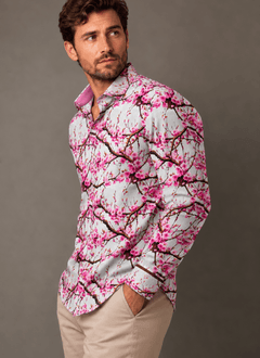 PLUM BLOSSOM PRINT SHIRT - Claudio Lugli Shirts