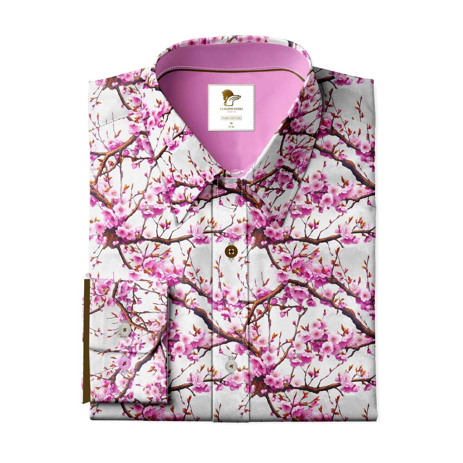 PLUM BLOSSOM PRINT SHIRT - Claudio Lugli Shirts