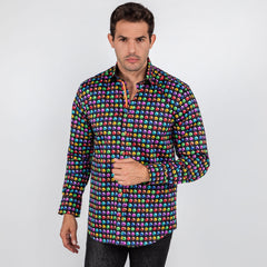 POLKA GROOVES MULTICOLOUR PRINT SHIRT - Premium Men's Patterned Shirt by Claudio Lugli | Bold Design, Tailored Fit, Best Printed Shirts