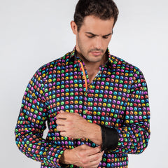 POLKA GROOVES MULTICOLOUR PRINT SHIRT - Premium Men's Patterned Shirt by Claudio Lugli | Bold Design, Tailored Fit, Best Printed Shirts