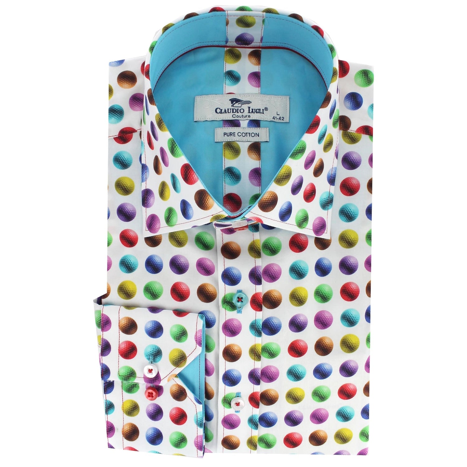POLKA GROOVES MULTICOLOUR PRINT SHIRT - Premium Men's Patterned Shirt by Claudio Lugli | Bold Design, Tailored Fit, Best Printed Shirts