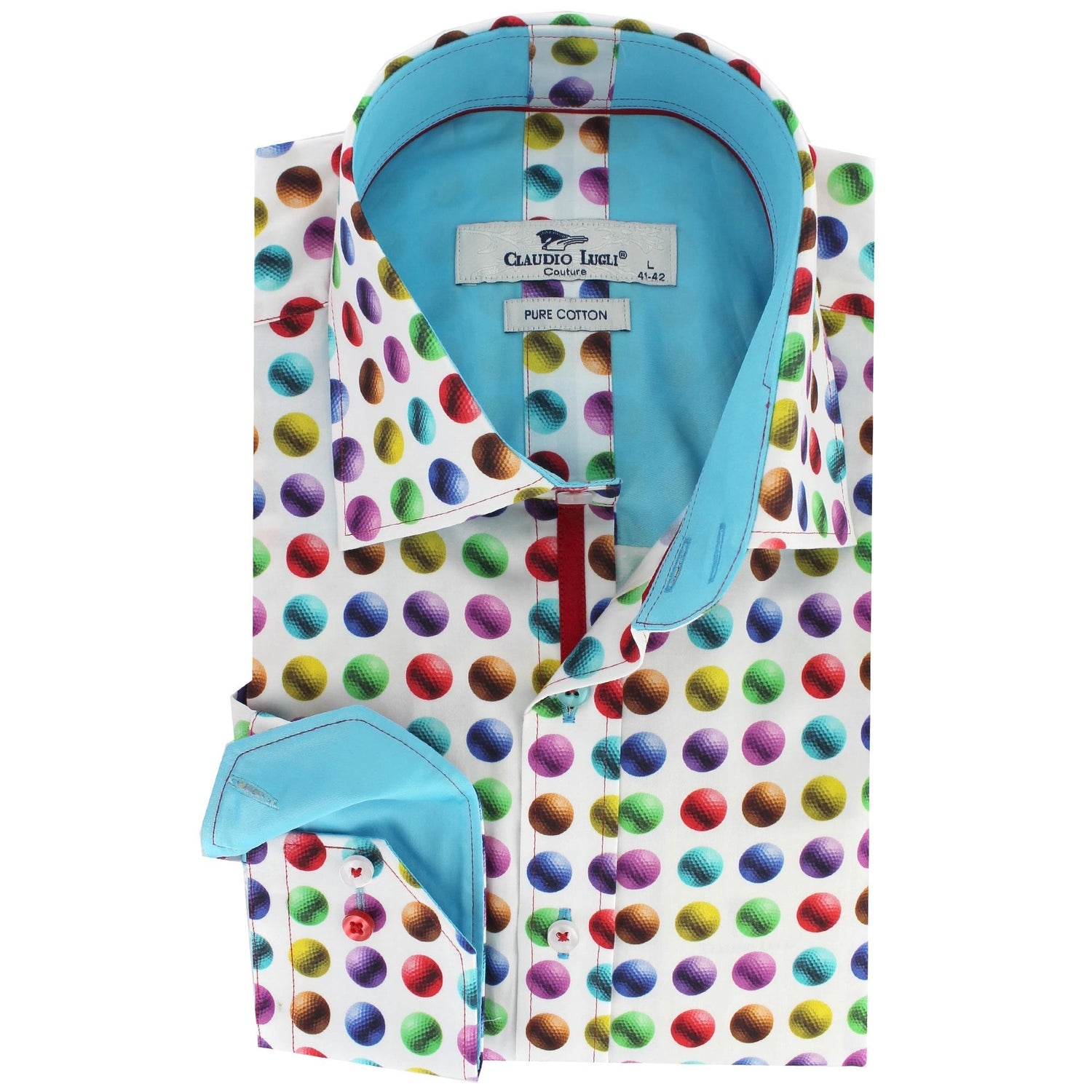 POLKA GROOVES MULTICOLOUR PRINT SHIRT - Premium Men's Patterned Shirt by Claudio Lugli | Bold Design, Tailored Fit, Best Printed Shirts