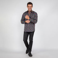 POLKA GROOVES MULTICOLOUR PRINT SHIRT - Premium Men's Patterned Shirt by Claudio Lugli | Bold Design, Tailored Fit, Best Printed Shirts