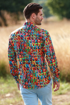 POP ART DOGS TENCEL PRINT SHIRT - Claudio Lugli Shirts